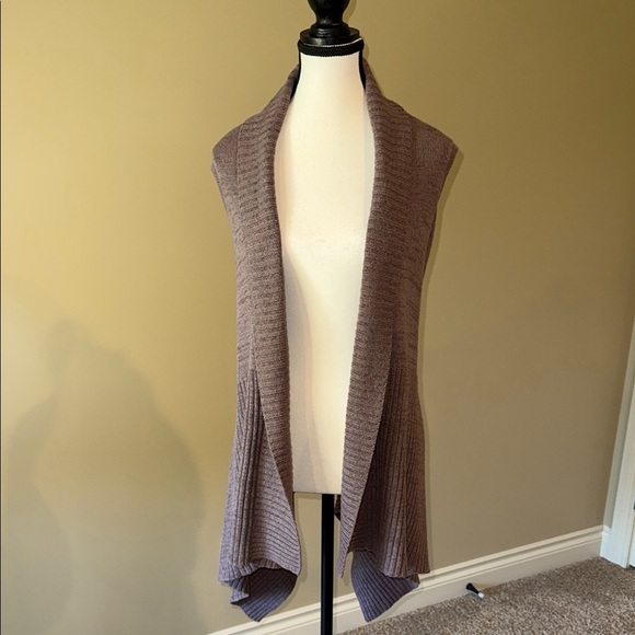 Urban Behavior Vest Poncho Lagenlook Mauve Wool Blend Knit Women’s Size S - Picture 2 of 9